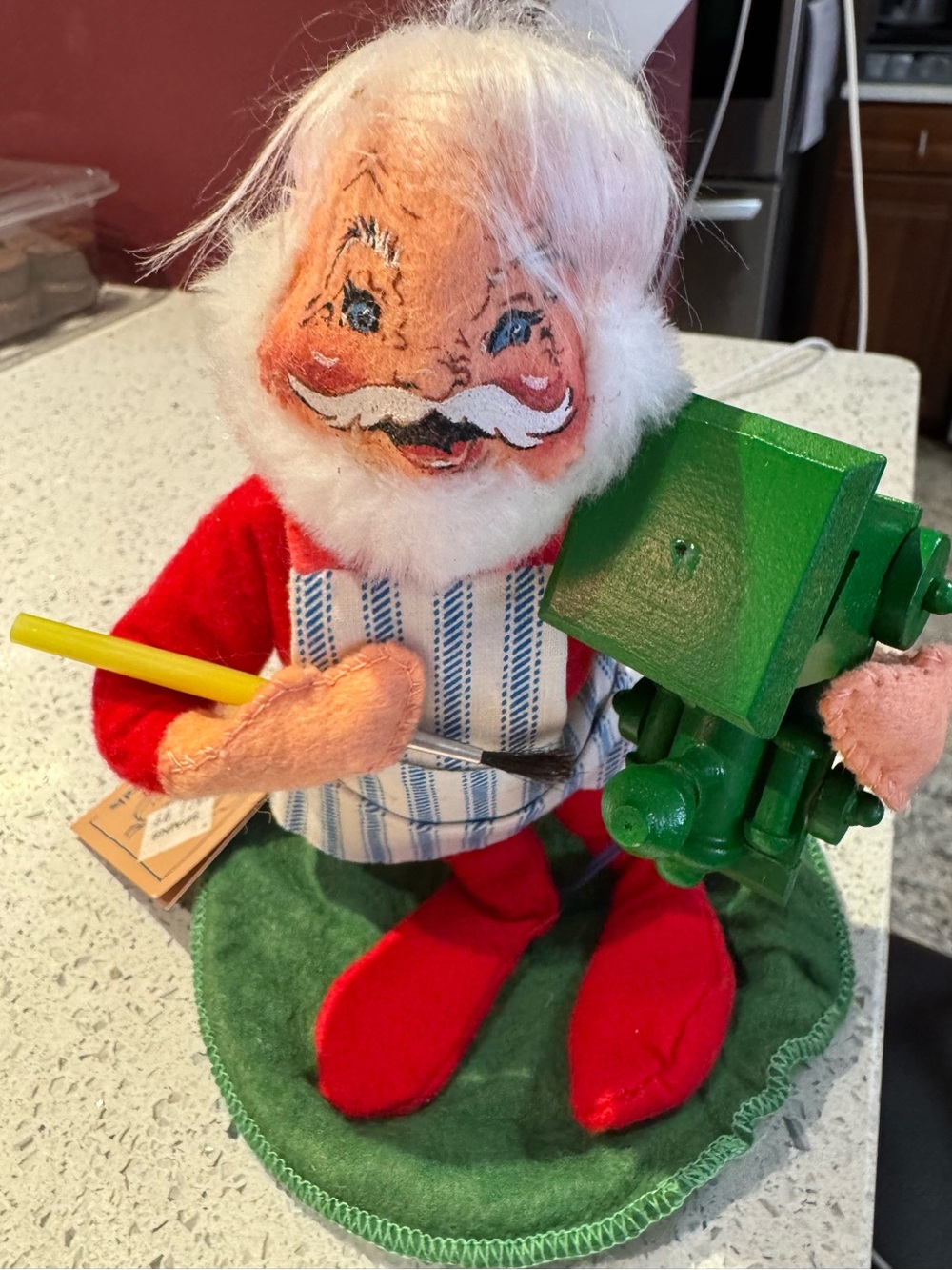 Santa Claus Annalee Doll 1963 Toy Train Paint Brush USA